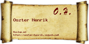 Oszter Henrik névjegykártya